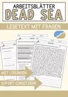 Vorschau - Arbeitsblätter - Dead Sea Religion Arbeitsblätter mit Fragen + Lösungen Lesetext - Deckblatt