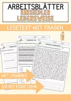 Vorschau - Arbeitsblätter - Einsiedler Lebensweise Religion Arbeitsblätter mit Fragen + Lösungen Lesetext - Deckblatt
