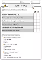 Vorschau - Arbeitsblätter - Geburt Rituale Religion Arbeitsblätter mit Fragen + Lösungen Lesetext - Seite 2