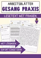 Vorschau - Arbeitsblätter - Gesang Praxis Religion Arbeitsblätter mit Fragen + Lösungen Lesetext - Deckblatt