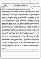 Vorschau - Arbeitsblätter - Glaubensgespräche Religion Arbeitsblätter mit Fragen + Lösungen Lesetext - Seite 1