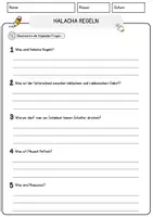 Vorschau - Arbeitsblätter - Halacha Regeln Religion Arbeitsblätter mit Fragen + Lösungen Lesetext - Seite 3