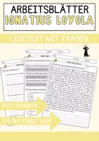 Vorschau - Arbeitsblätter - Ignatius Loyola Religion Arbeitsblätter mit Fragen + Lösungen Lesetext - Deckblatt