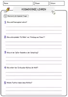 Vorschau - Arbeitsblätter - Kosmogonie Lehren Religion Arbeitsblätter mit Fragen + Lösungen Lesetext - Seite 3