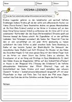 Vorschau - Arbeitsblätter - Krishna Legenden Religion Arbeitsblätter mit Fragen + Lösungen Lesetext - Seite 1