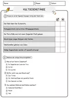 Vorschau - Arbeitsblätter - Kultgegenstände Religion Arbeitsblätter mit Fragen + Lösungen Lesetext - Seite 2