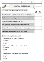 Vorschau - Arbeitsblätter - Mantra Rezitation Religion Arbeitsblätter mit Fragen + Lösungen Lesetext - Seite 2