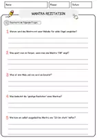 Vorschau - Arbeitsblätter - Mantra Rezitation Religion Arbeitsblätter mit Fragen + Lösungen Lesetext - Seite 3