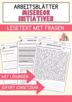 Vorschau - Arbeitsblätter - Misereor Initiativen Religion Arbeitsblätter mit Fragen + Lösungen Lesetext - Deckblatt