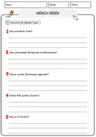 Vorschau - Arbeitsblätter - Mönch Orden Religion Arbeitsblätter mit Fragen + Lösungen Lesetext - Seite 3