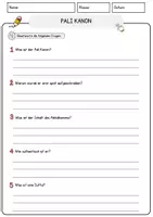 Vorschau - Arbeitsblätter - Pali Kanon Religion Arbeitsblätter mit Fragen + Lösungen Lesetext - Seite 3