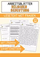 Vorschau - Arbeitsblätter - Reliquien Bedeutung Religion Arbeitsblätter mit Fragen + Lösungen Lesetext - Deckblatt