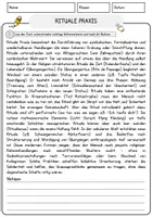 Vorschau - Arbeitsblätter - Rituale Praxis Religion Arbeitsblätter mit Fragen + Lösungen Lesetext - Seite 1