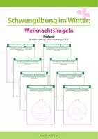 Vorschau - Arbeitsblätter - Schwungübung im Winter:Weihnachtskugeln - Deckblatt