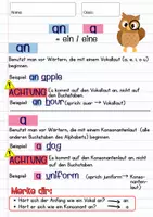 Vorschau - Arbeitsblätter - a or an - Merkblatt + Arbeitsblatt + Lösung - Seite 1