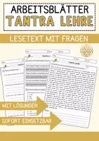 Vorschau - Arbeitsblätter - Tantra Lehre Religion Arbeitsblätter mit Fragen + Lösungen Lesetext - Deckblatt