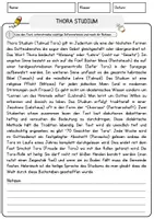Vorschau - Arbeitsblätter - Thora Studium Religion Arbeitsblätter mit Fragen + Lösungen Lesetext - Seite 1