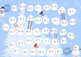 Vorschau - Spiele - Rechenspiel Winter Subtraktion ZR 100 6-fach differenziert! - Seite 2