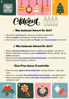 Vorschau - Arbeitsblätter - Über Advent sprechen - Fragen für Diskussionsrunde - Deckblatt