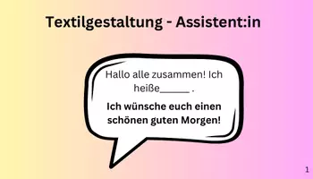 Vorschau - Aufgabenkarten - Textilgestaltung AssistentIn - Moderationskarten - Deckblatt