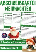 Vorschau - Arbeitsblätter - Abschreibkartei Weihnachten | Groß- und Kleinschreibung Deutsch Klasse 2 & 3 - Deckblatt
