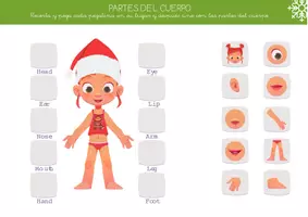 Vista previa - Juegos / Gamificación - Navidad – Partes del cuerpo | Ficha para Recortar y Unir - Portada