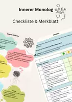 Vorschau - Arbeitsblätter - Innerer Monolog, Checkliste & Merkblatt - Deckblatt