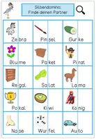 Vorschau - Spiele - Wörter bilden mit Silben: Silbenpuzzle | Phonologische Bewusstheit - Seite 1