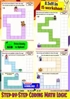 Aperçu - Feuilles d'exercices - Step-by-Step Coding Math Logic for Little Learners - Page de couverture