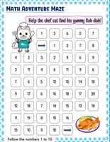 Aperçu - Feuilles d'exercices - Math Maze Challenge Worksheet Activity for Kids - Page 2