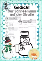 Vorschau - Arbeitsblätter - Gedicht "Der Schneemann auf der Straße" von Robert Reinick - Deckblatt