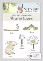 Vorschau - selbst erstellte Cliparts/Grafiken - Clipart-Paket Rechtschreibung: Wörter mit Schwa e - Deckblatt