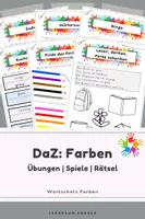 Vorschau - Arbeitsblätter - DaZ: Farben | Übungen, Spiele, Rätsel & Malaufgaben - Deckblatt