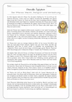 Vorschau - Arbeitsblätter - Das alte Ägypten - Der Pharao - Macht, Religion und Verwaltung - Deckblatt