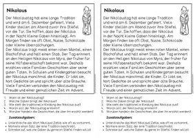 Vorschau - Arbeitsblätter - Heiliger Nikolaus - Sachtexte für Hefteinträge, 3x differenziert | Leseverständnis Klasse 1 & 2 - Seite 3