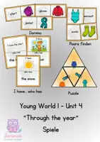 Vorschau - Spiele - Spiele Young World 1 Unit 4 "Through the year" - Deckblatt