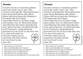 Vorschau - Arbeitsblätter - Silvester - Sachtexte für Hefteinträge, 3x differenziert | Leseverständnis Klasse 1 & 2 - Seite 2