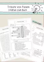 Vorschau - Arbeitsblätter - Die Tribute von Panem - 3 Rätsel zum Buch (mit Lösungen) - Deckblatt