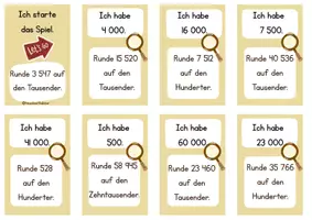 Vorschau - Spiele - Lesespiel Mathe: Runden auf den Hunderter, (Zehn-)Tausender - Seite 3