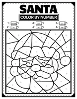 Vorschau - Arbeitsblätter - SANTA Color By Number | Christmas Counting & Fine Motor Skills - Seite 1