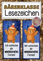 Vorschau - Anderer Materialtyp - Bärenklasse Lesezeichen zu Weihnachten - Deckblatt