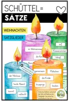 Vorschau - Arbeitsblätter - Weihnachtliche Schüttelsätze - Satzglieder - Zeitformen - Deckblatt