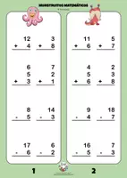 Vista previa - Hojas de trabajo - MONSTRUITOS MATEMÁTICOS (CÁLCULO 1º) Cuadernillo 3 - página 1