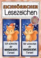 Vorschau - Anderer Materialtyp - Eichhörnchenklasse Lesezeichen zu Weihnachten - Deckblatt