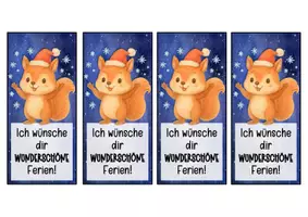 Vorschau - Anderer Materialtyp - Eichhörnchenklasse Lesezeichen zu Weihnachten - Seite 1