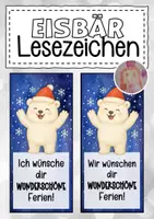 Vorschau - Anderer Materialtyp - Eisbärenklasse Lesezeichen zu Weihnachten - Deckblatt