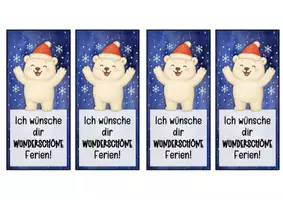 Vorschau - Anderer Materialtyp - Eisbärenklasse Lesezeichen zu Weihnachten - Seite 1