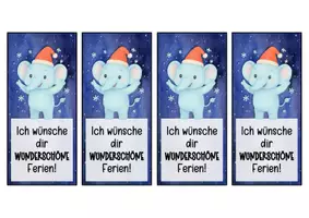 Vorschau - Anderer Materialtyp - Elefantenklasse Lesezeichen zu Weihnachten - Seite 1