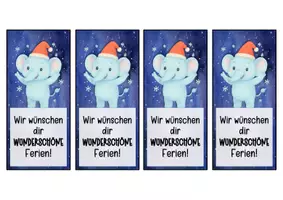 Vorschau - Anderer Materialtyp - Elefantenklasse Lesezeichen zu Weihnachten - Seite 2