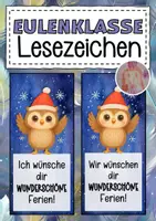 Vorschau - Anderer Materialtyp - Eulenklasse Lesezeichen zu Weihnachten - Deckblatt
